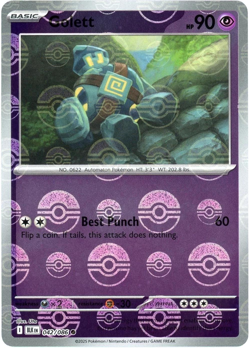 Black Bolt Golett [Poke-Ball] Pokémon card